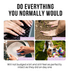 Press-On Nails – White Swan Black French Set