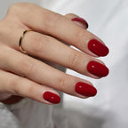 Red Short Oval Soft Gel Press-On Nails