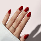 Red Short Oval Soft Gel Press-On Nails