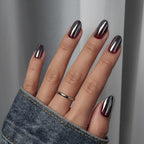 Almond Short Gold Foil Press-On Nails