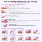 Black French Tip press-on nails kit with storage box and tools