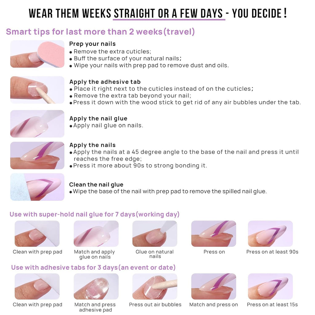 White almond soft gel press-on nails with seamless cuticle fit